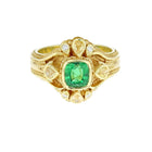 Chrome Tourmaline and Yellow Diamond Cluster Ring