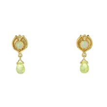 Opal and Chrysoberyl Drop Earrings