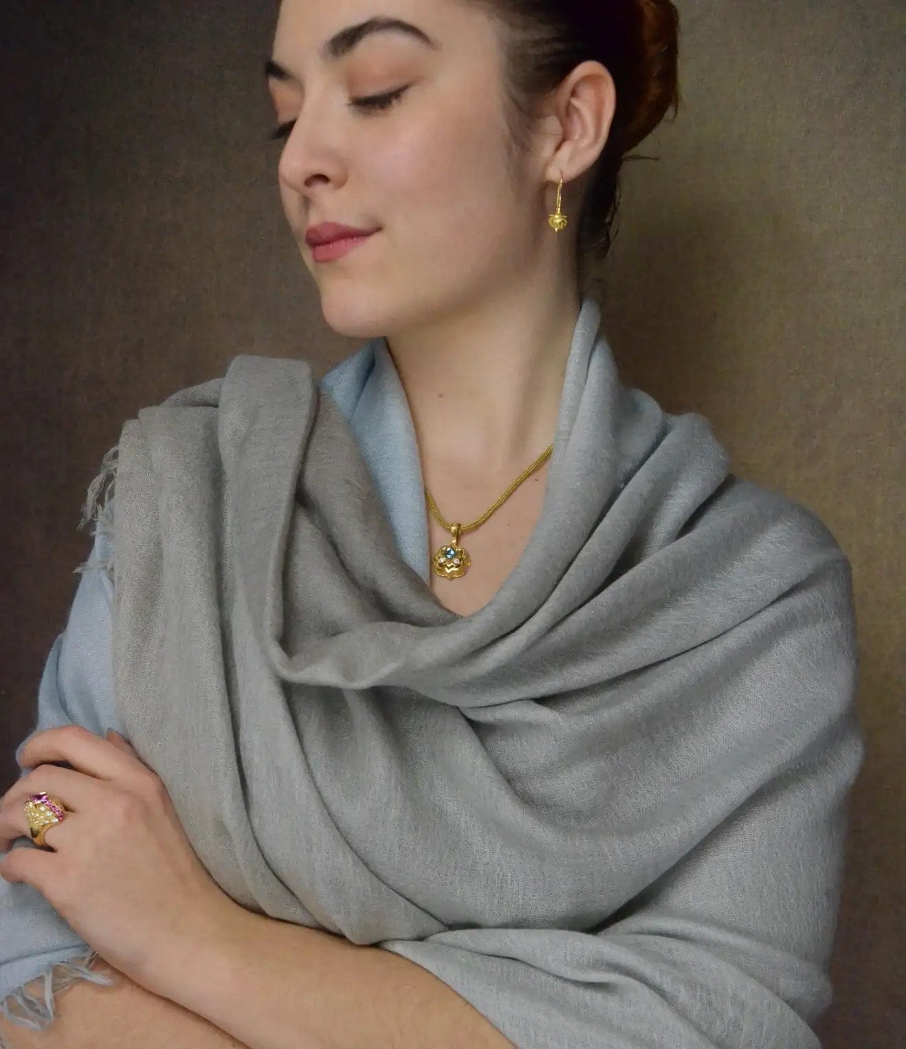All Gold Acorn Drop Earrings