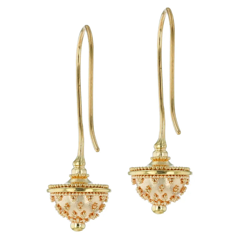 All Gold Acorn Drop Earrings