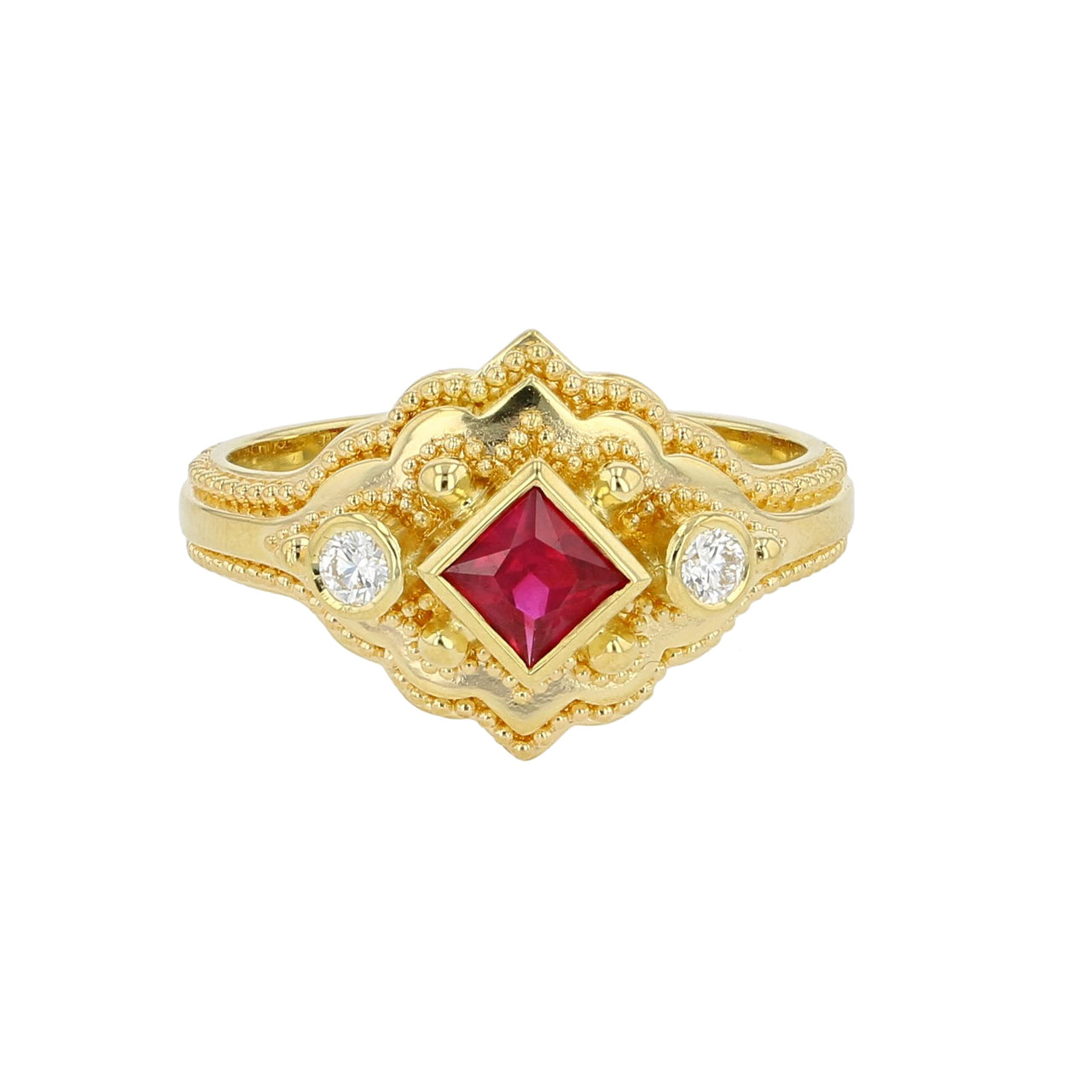 Ruby and Diamond Cocktail Ring