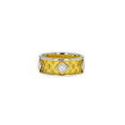 Platinum Band Ring with Diamonds and Granulation