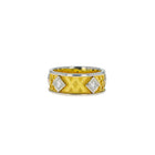 Platinum Band Ring with Diamonds and Granulation