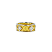 Platinum Band Ring with Diamonds and Granulation