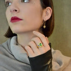 Tsavorite Garnet and Tanzanite Cocktail Ring