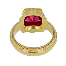 Square Cushion Rubellite Tourmaline Cocktail Ring