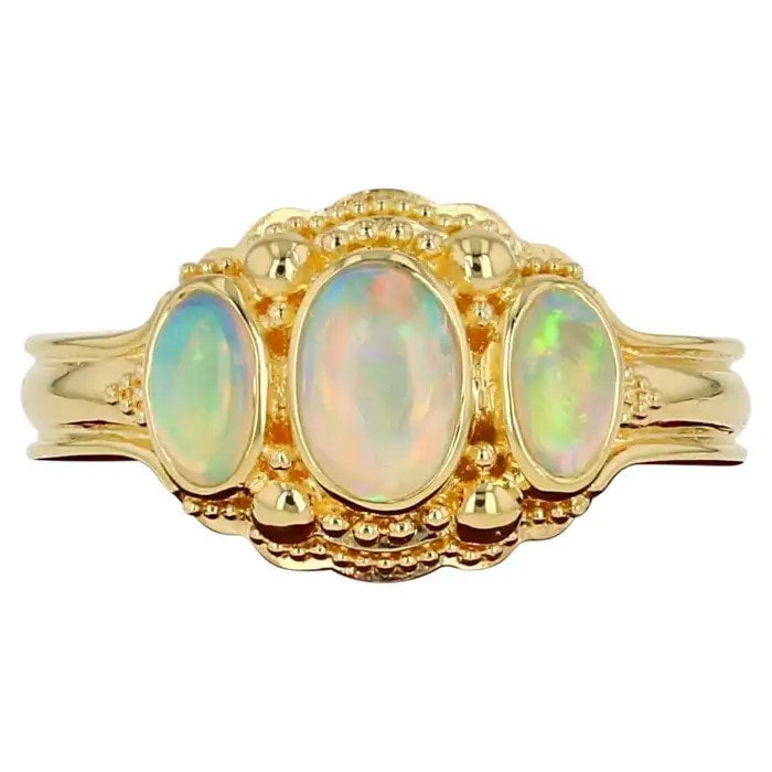Opal Three-Stone Ring
