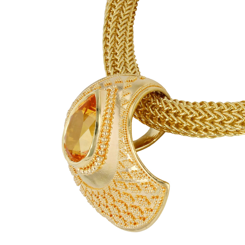 Golden Sapphire Shell Pendant