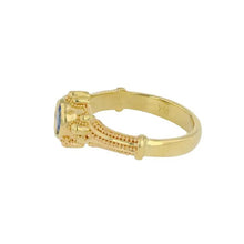 Solitaire Ring with Blue Round Sapphire 0.91ct
