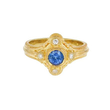 Blue Sapphire and Diamond Ring