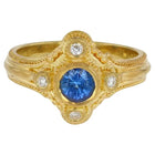 Blue Sapphire and Diamond Ring