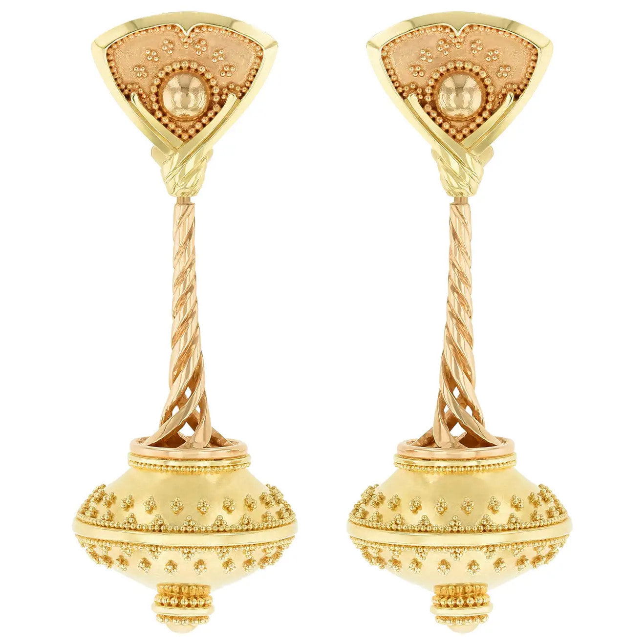 All Gold Flying Saucer Earrings