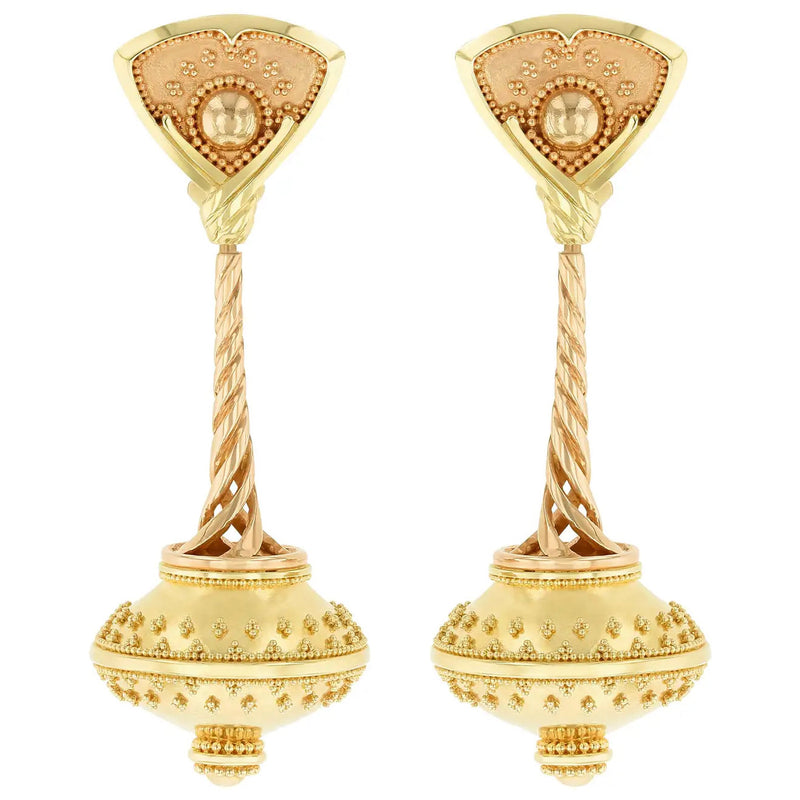 All Gold Flying Saucer Earrings