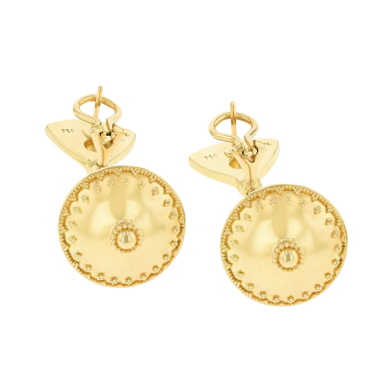 All Gold Flying Saucer Earrings