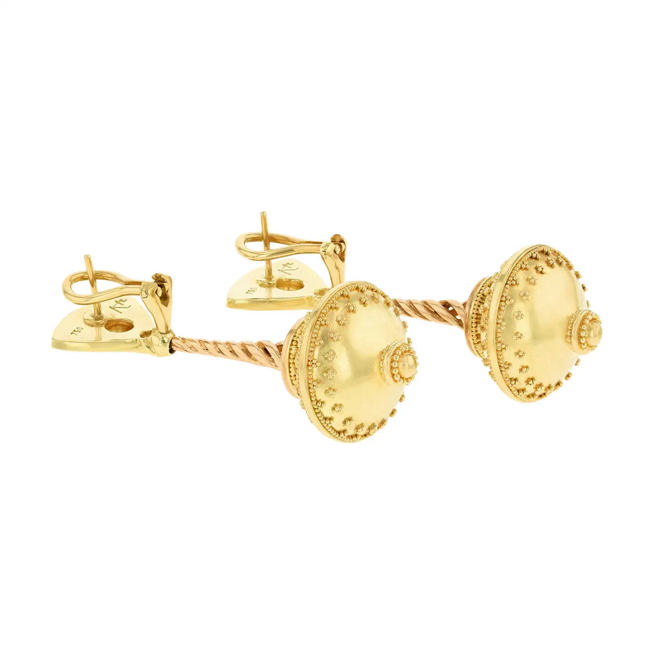 All Gold Flying Saucer Earrings