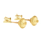 All Gold Flying Saucer Earrings