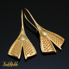 All Gold Feather Drop Earrings