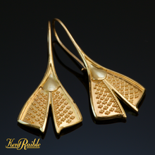 All Gold Feather Drop Earrings