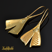 All Gold Feather Drop Earrings