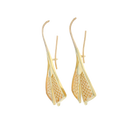 All Gold Feather Drop Earrings