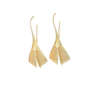 All Gold Feather Drop Earrings