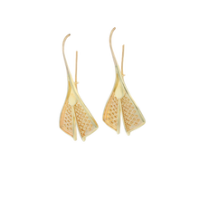 All Gold Feather Drop Earrings
