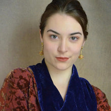 Ruby Flying Saucer Chandelier Earrings