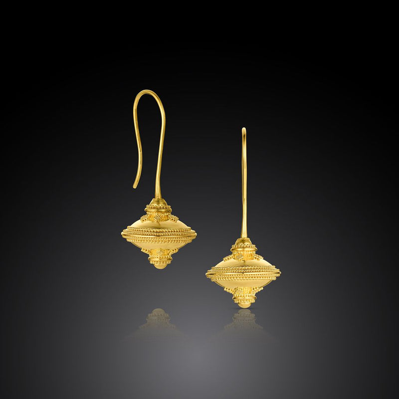 All Gold Flying Saucer Earrings