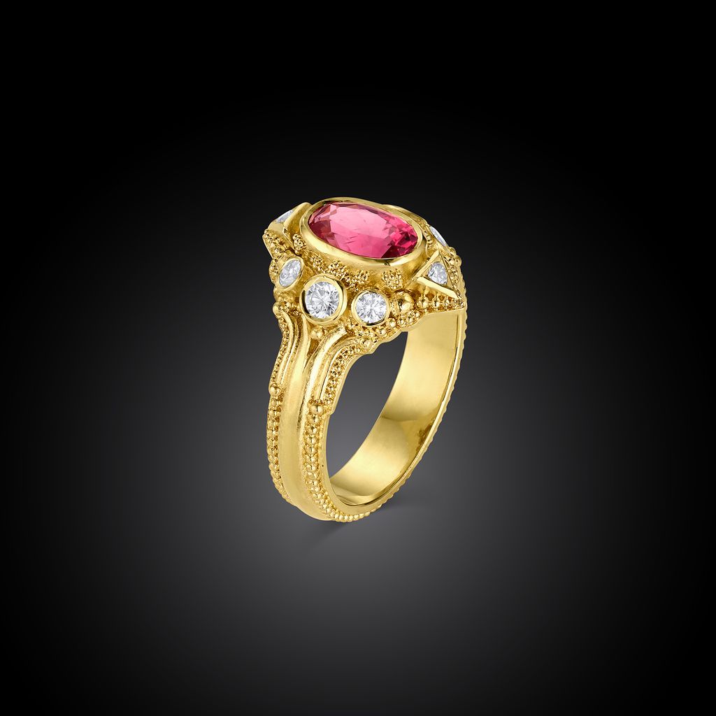 Hot Pink Magenta Sapphire Ring