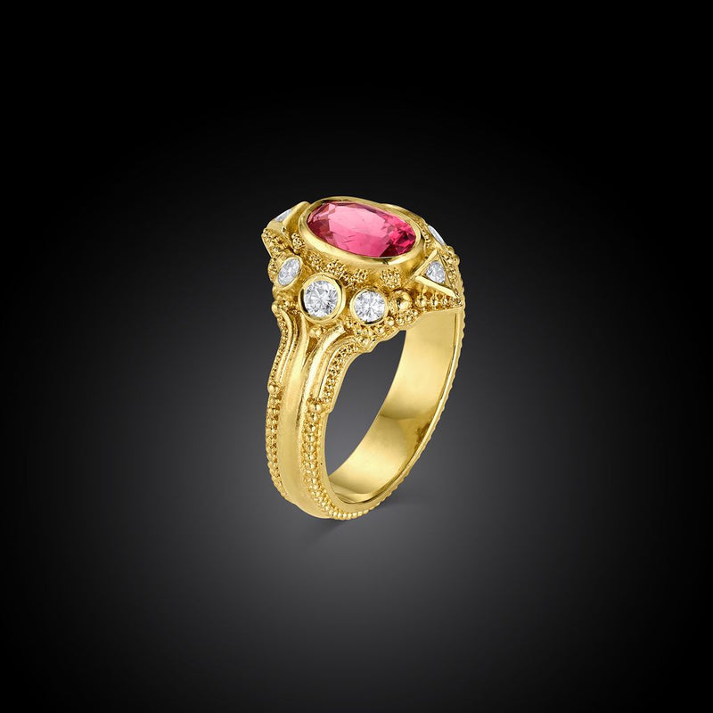 Hot Pink Magenta Sapphire Ring